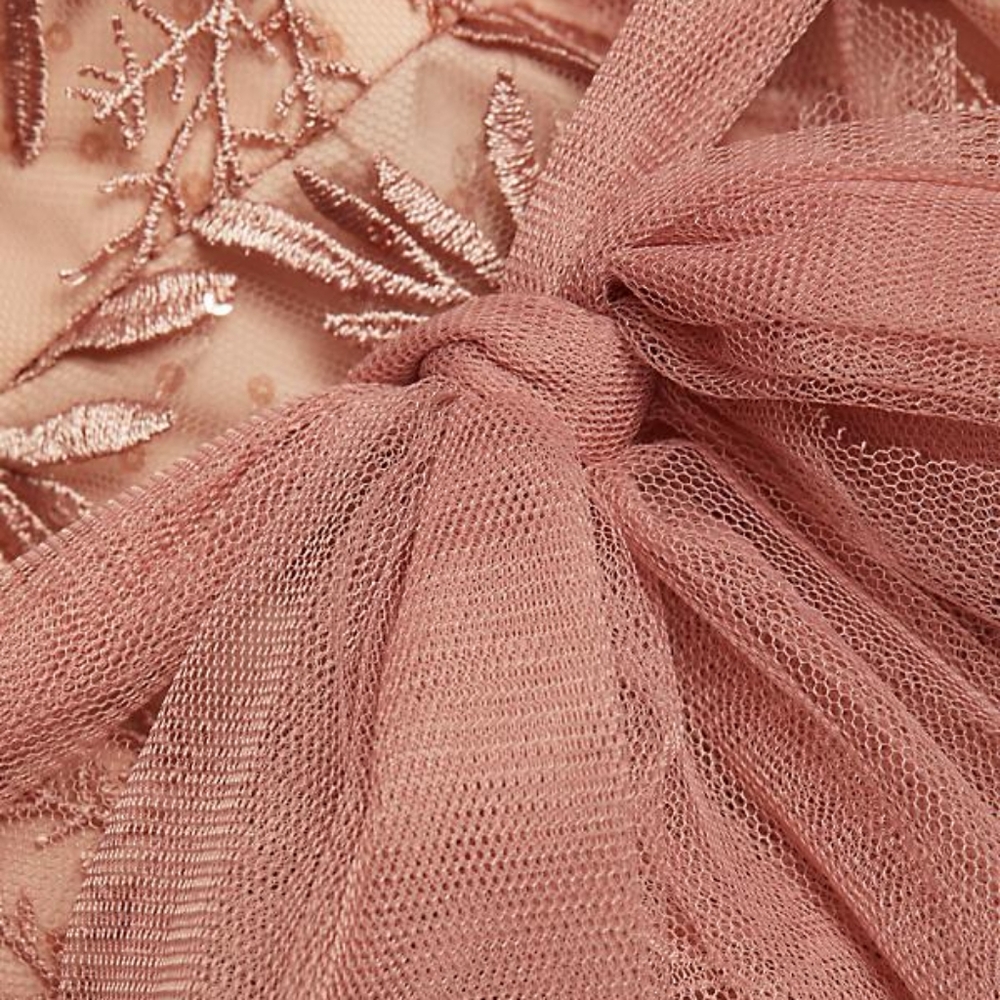 Metallic Tulle Ruffled Gown - Picture 4 of 6
